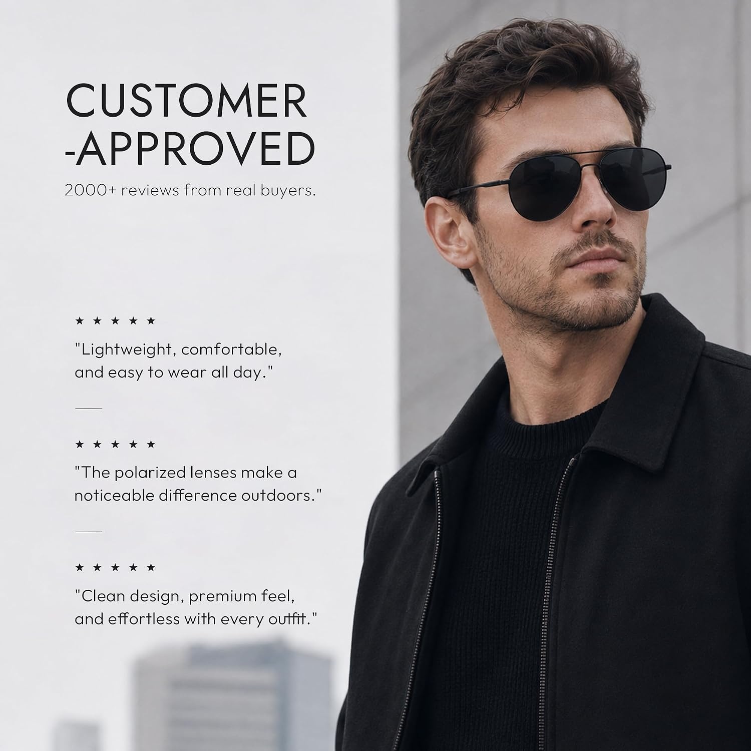image:imageEiuizah Polarized Aviator Sunglasses for Men Women UV400 Driving ShadesBlackBlackBlack