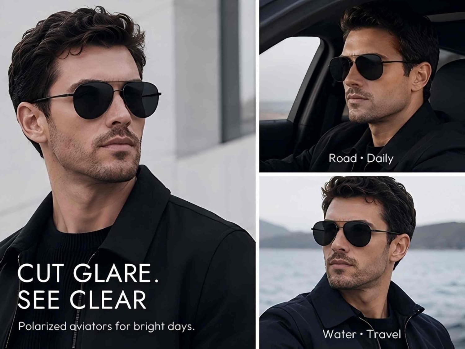 image:imageEiuizah Polarized Aviator Sunglasses for Men Women UV400 Driving ShadesBlueGradient BrownGradient Grey