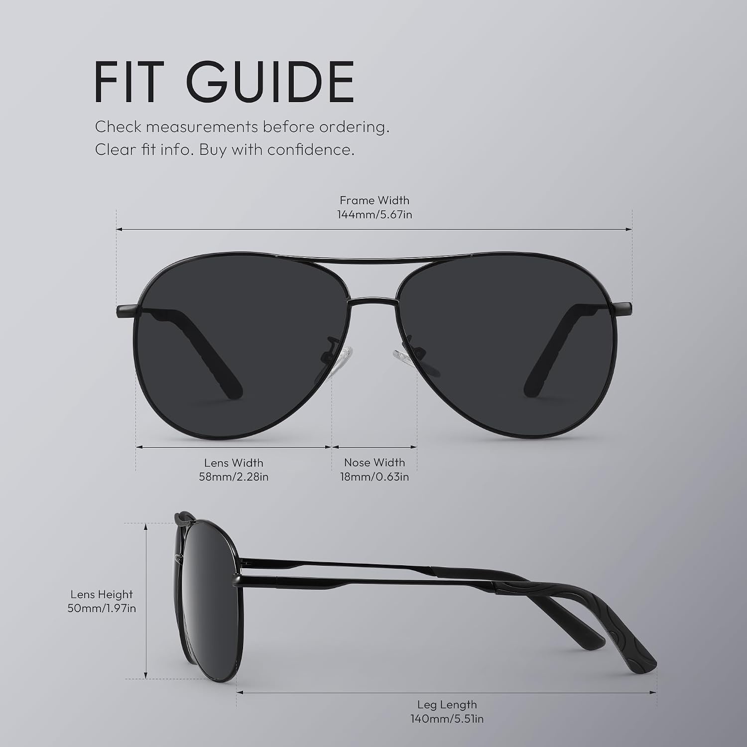 image:imageEiuizah Polarized Aviator Sunglasses for Men Women UV400 Driving ShadesBlueGradient BrownGradient Grey