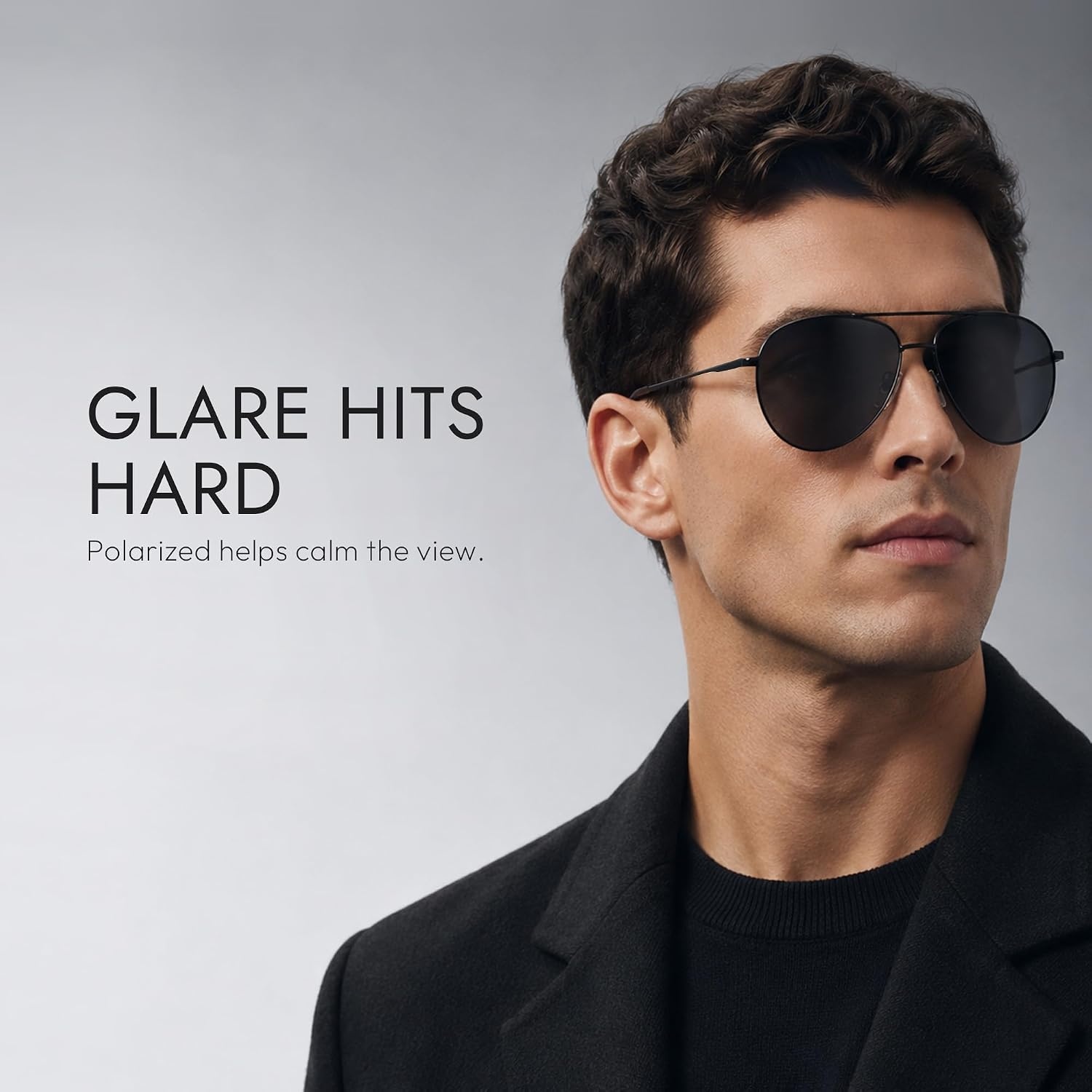 image:imageEiuizah Polarized Aviator Sunglasses for Men Women UV400 Driving ShadesGrey