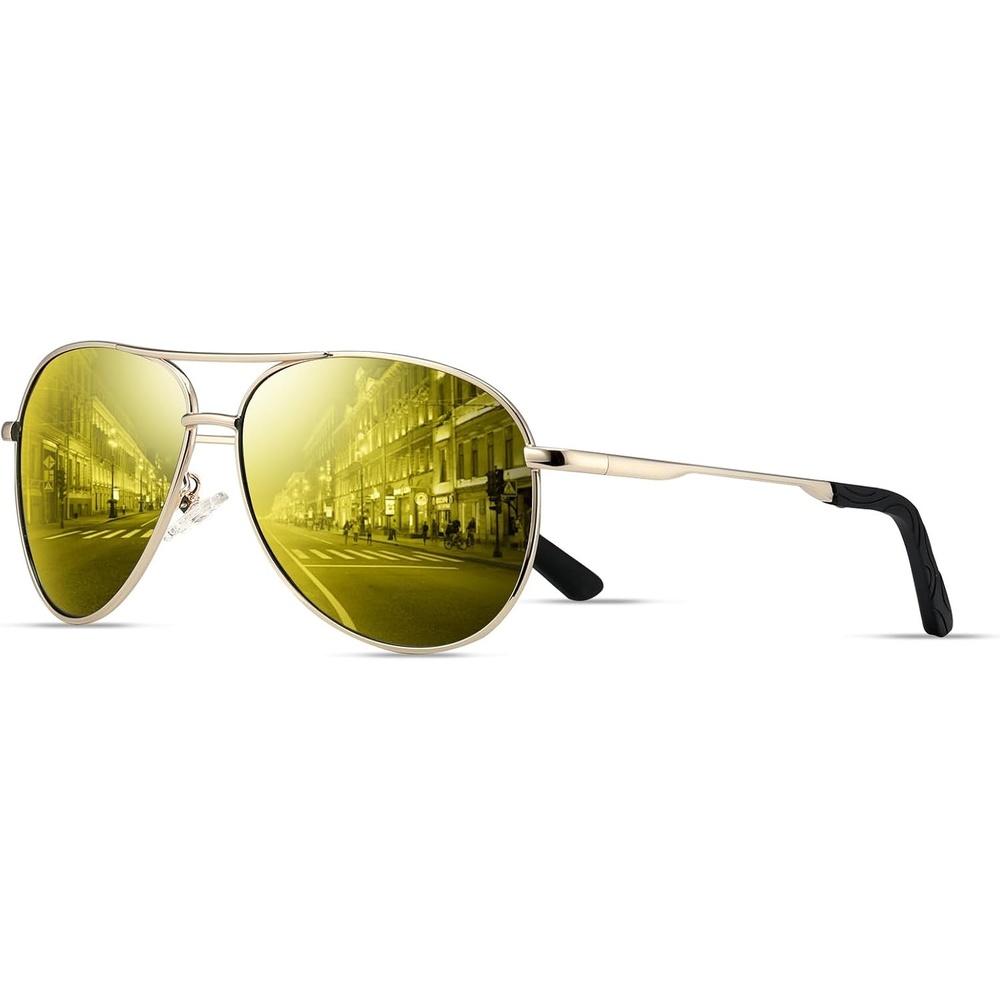 image:imageEiuizah Polarized Aviator Sunglasses for Men Women UV400 Driving ShadesYellow