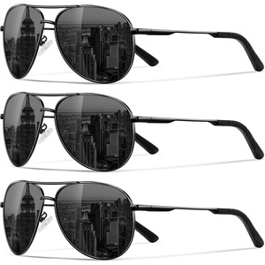 Eiuizah Polarized Aviator Sunglasses for Men Women UV400 Driving Shades(Black/Black/Black)