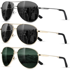 Eiuizah Polarized Aviator Sunglasses for Men Women UV400 Driving Shades(Black/Black/Blackish Green)
