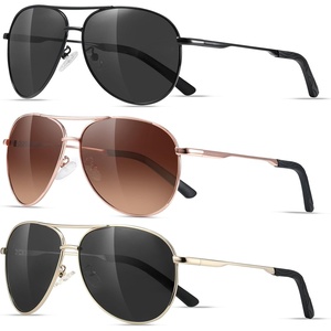 Eiuizah Polarized Aviator Sunglasses for Men Women UV400 Driving Shades(Black/Gradient Brown/Black)