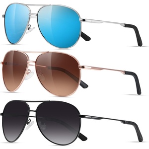 Eiuizah Polarized Aviator Sunglasses for Men Women UV400 Driving Shades(Blue/Gradient Brown/Gradient Grey)
