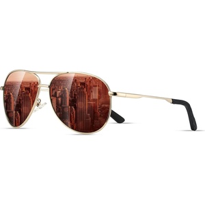 Eiuizah Polarized Aviator Sunglasses for Men Women UV400 Driving Shades(Brown)