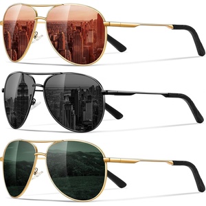 Eiuizah Polarized Aviator Sunglasses for Men Women UV400 Driving Shades(Brown/Black/Blackish Green)